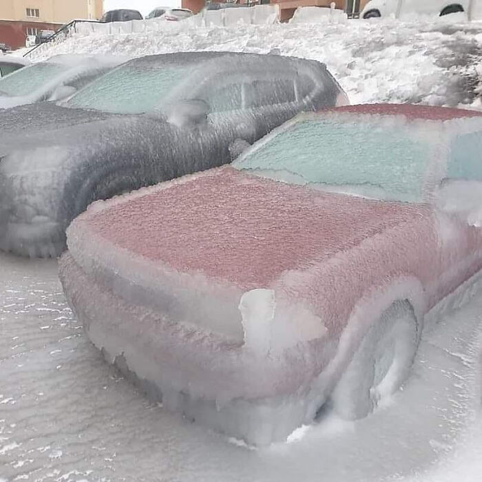 Cars After Freezing Rain In Vladivostok, Russia