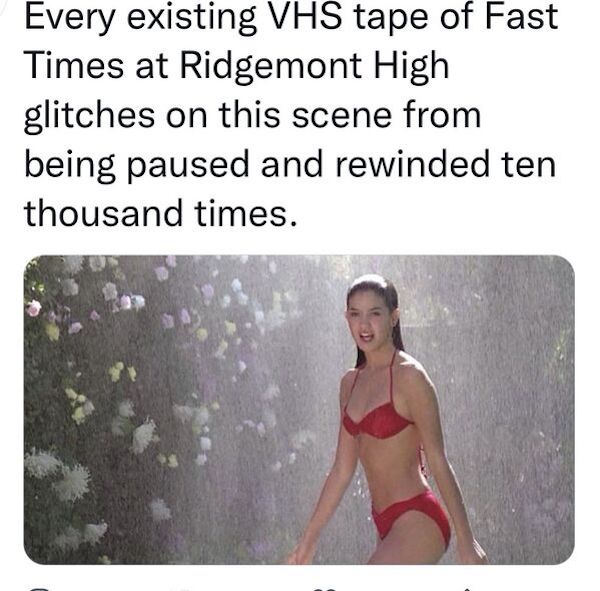 hilarious pics of oh shit moments - phoebe cates - Every existing Vhs tape of Fast Times at Ridgemont High glitches on this scene from being paused and rewinded ten thousand times.