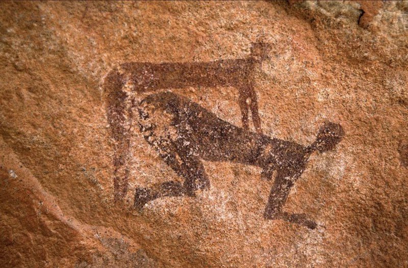 Cave painting, Oued Djaret, Algeria, 7-2000 BCE