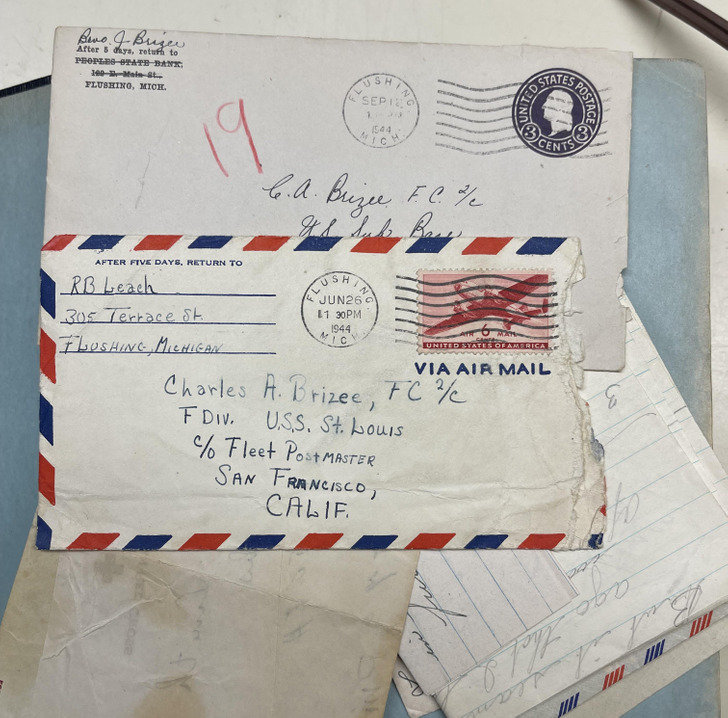 “WWII letters found in a donated dictionary at a secondhand shop”