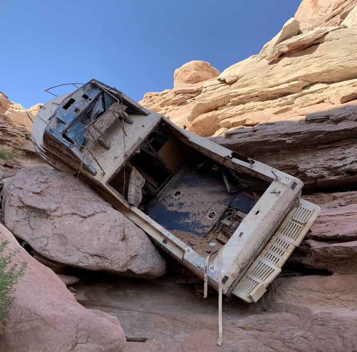 “Water levels at Lake Powell are so low, you can find old wrecks out of the water.”