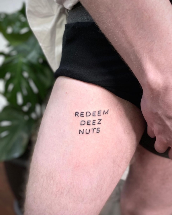 temporary tattoo - Redeem Deez Nuts