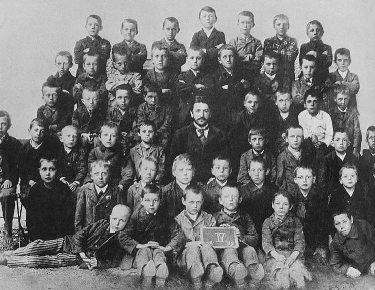 Hitler's 5th Grade Classroom 1899. Adolf Is the Tall one In The Back