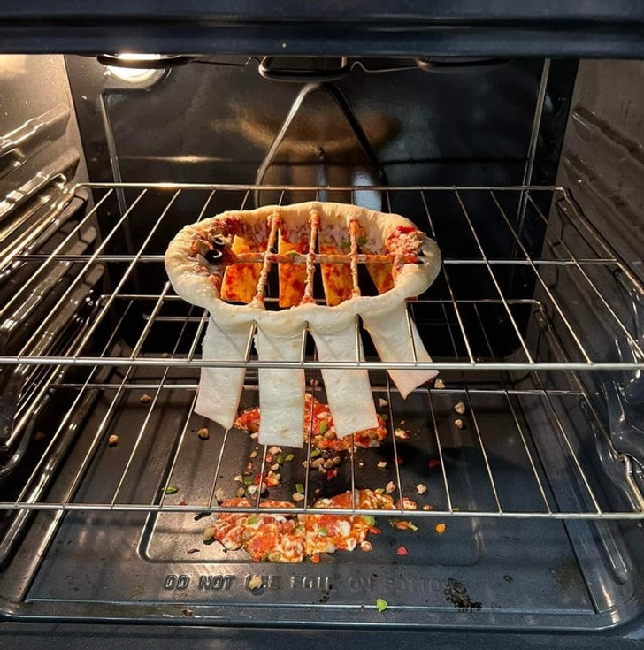 My friend was cooking a frozen pizza