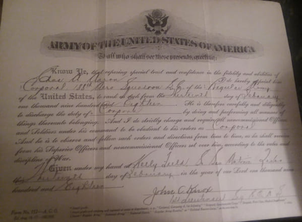 “We were cleaning out our Aunts house who had just passed away and found this. My Great-great grandfather’s enlistment paper to WW1”