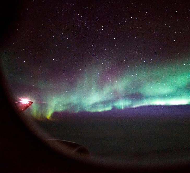 “I couldn’t believe when I woke and saw the northern lights out my plane window.”