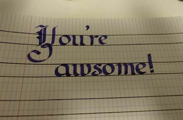 My best calligraphy up to now is misspelled.