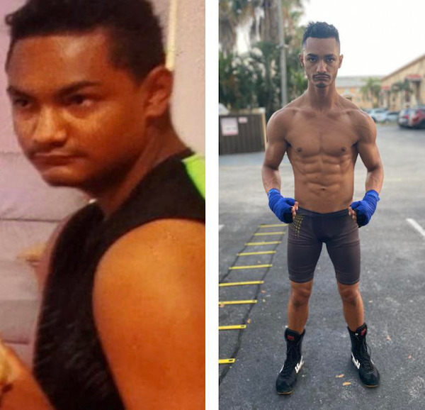before and after transfomations -bodybuilder