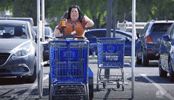 Not taking back the shopping trolley to the booth when you were done shopping, but chose to leave it in the parking for someone else to fix while you drive away having saved 1 minute of your life…