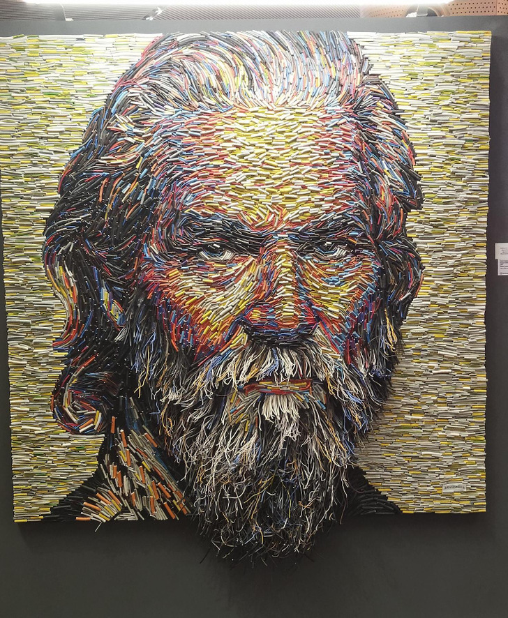 This art made out of waste electrical wires
