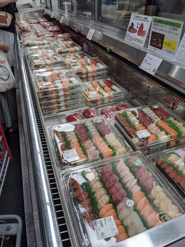 Costco Japan has a sushi section