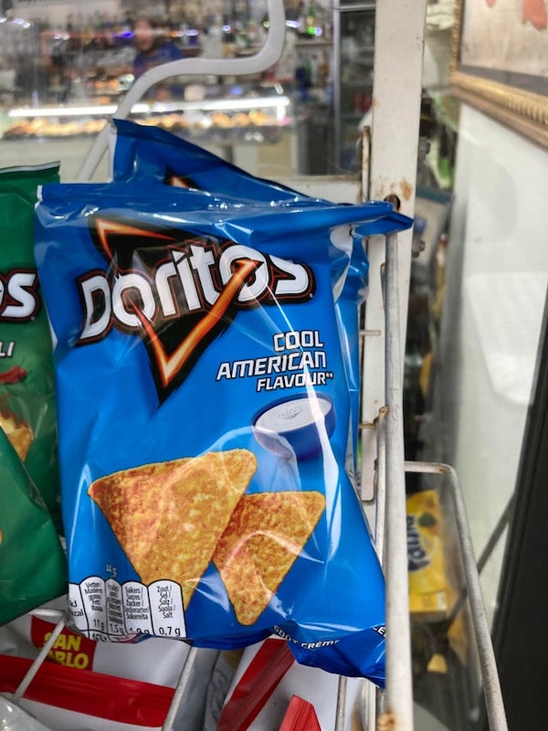 In Italy, “Cool Ranch” Doritos are called “Cool American Flavour”