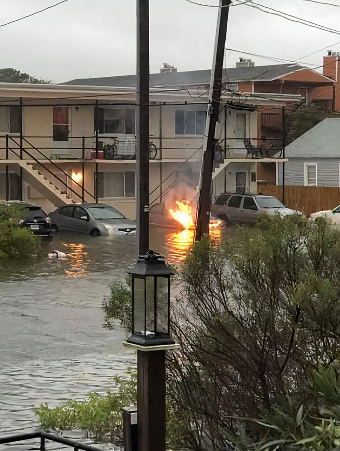 Hi, I'm Calling To Start A Claim -My Car Is Flooded. Oh, I Don't Have Flood Coverage? In That Case, It's On Fire