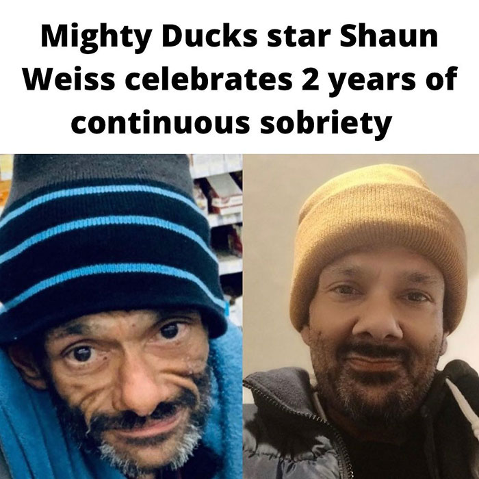 wholesome pics and memes - shaun weiss clean - Mighty Ducks star Shaun Weiss celebrates 2 years of continuous sobriety