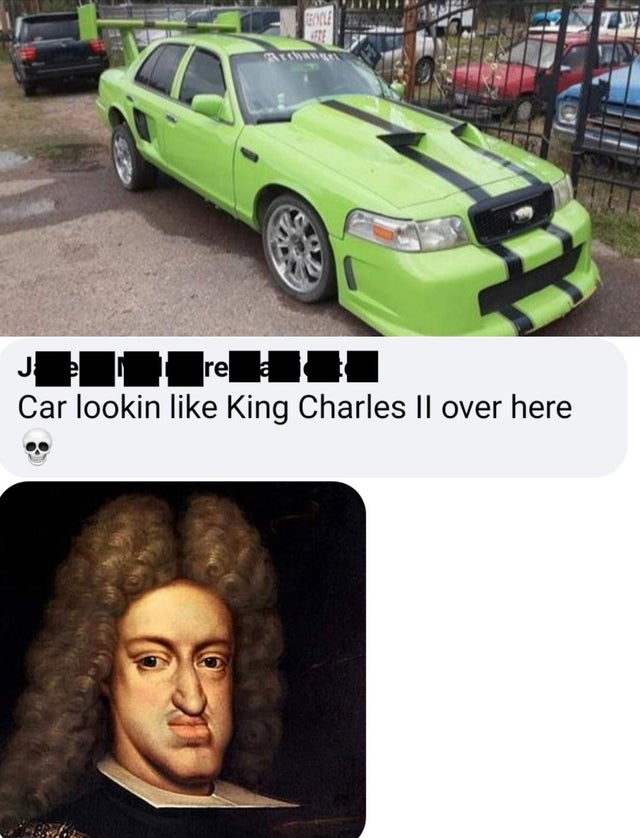 funny comments - modded crown vic - Exe Lute Puter re J Car lookin King Charles Ii over here