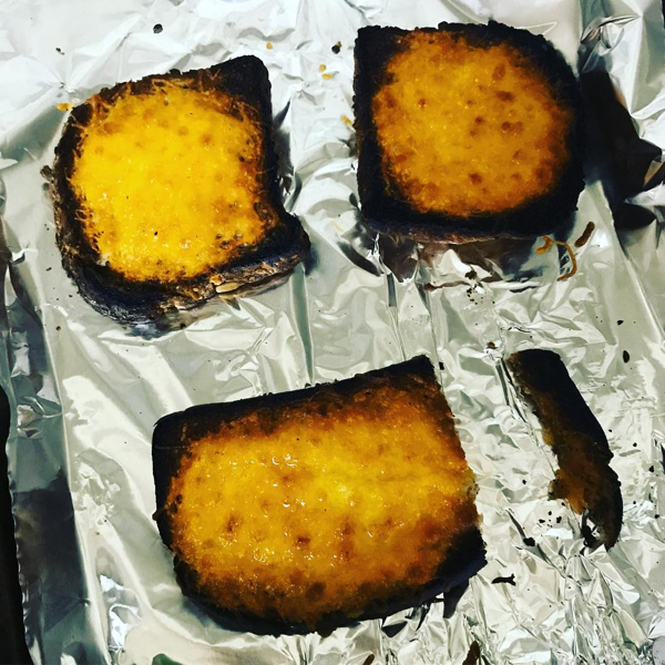 This is me in the kitchen. Burnt cheese toast. Yep, I’m that good.