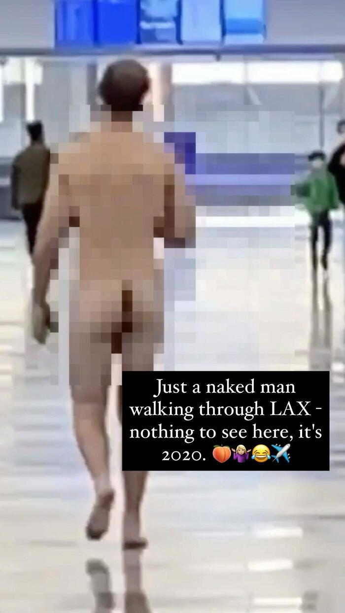 ice skating - a Just a naked man walking through Lax nothing to see here, it's 2020.