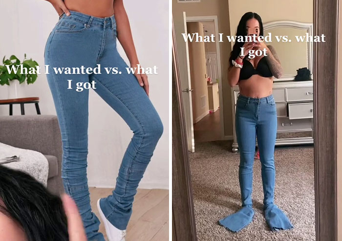 expectations vs reality  - shein jeans - What I wanted vs. what I got What I wanted vs. what I got