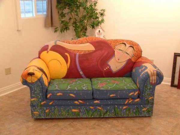 things no one wanted -  hand painted sofa