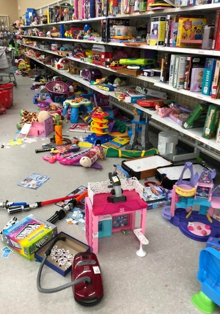 “Parents letting their kids play with toys in a thrift store and not cleaning up afterward.”