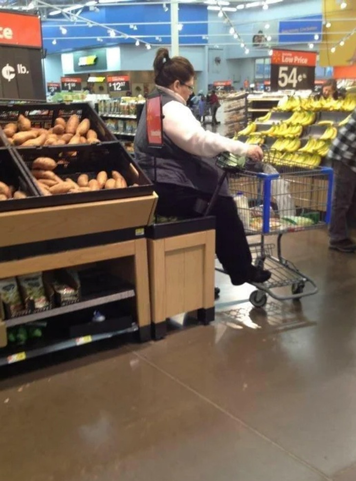 “This lady resting on the apples at Walmart”