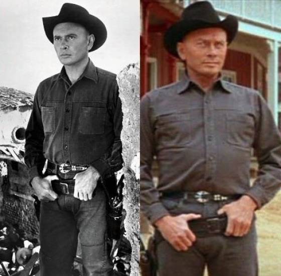 "Yul Brynner dons the exact same outfit as Chris Adams in The Magnificent Seven (1960) and as the android Gunslinger in Westworld (1973)"