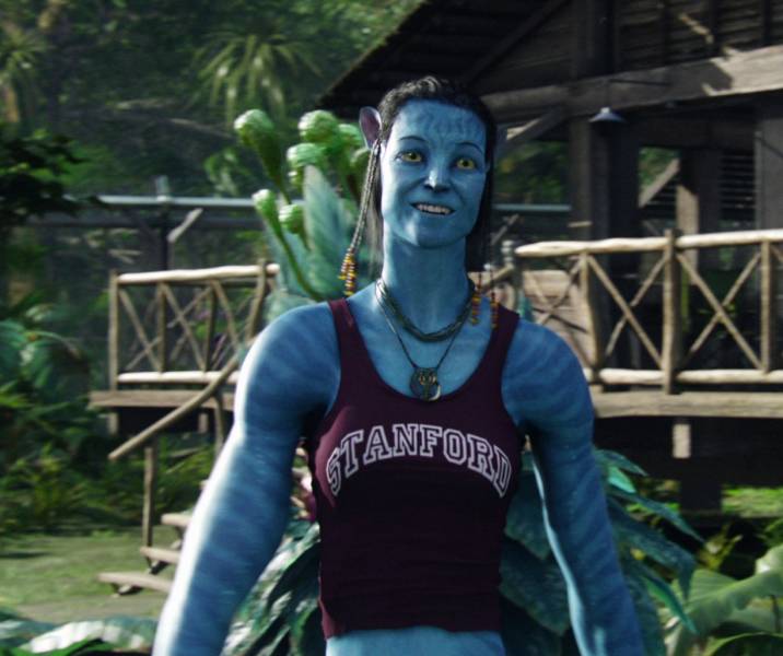 "In Avatar (2009), Grace wears a Stanford tank top in her avatar form. This was added by Sigourney Weaver as a reference to her alma mater. She graduated from Stanford in 1972."