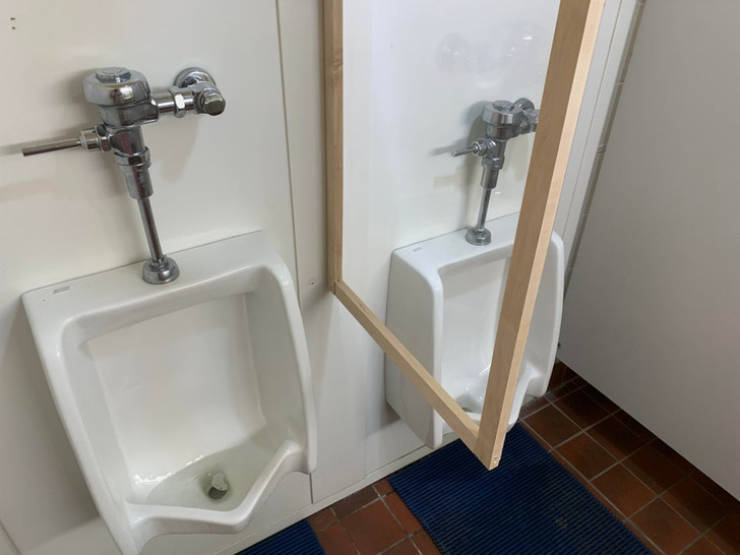 “The neighborhood pool put up barriers between the urinals but made sure you’re able to see the guy next to you.”