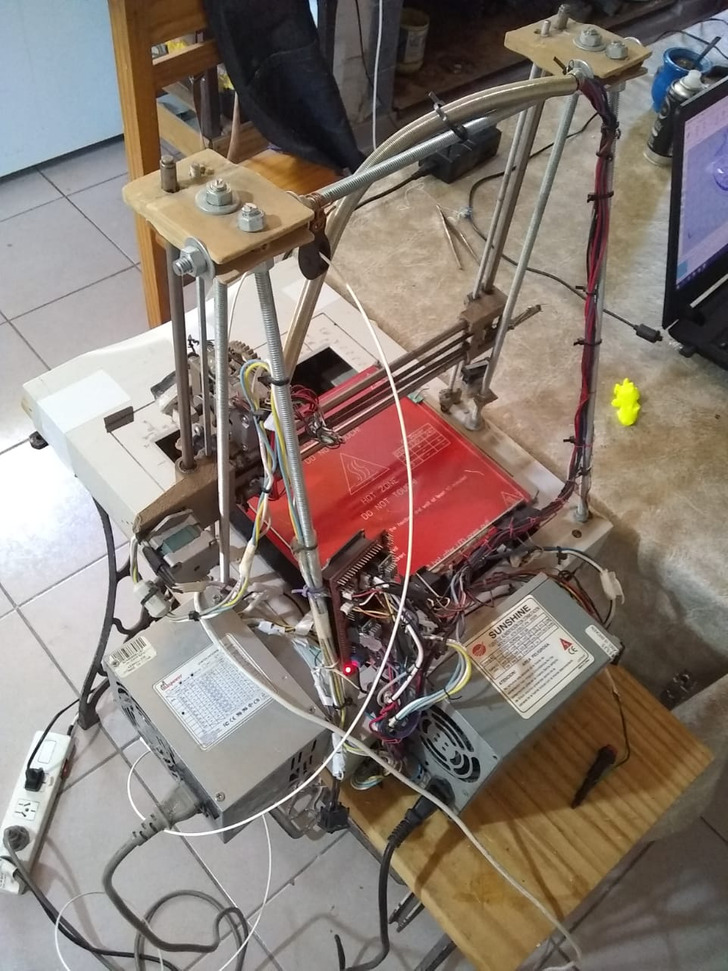 “My brother built a 3D printer with recycled materials from an old scanner, printers, and computers.”