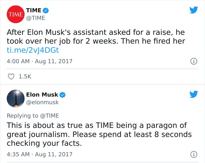 internet liars called out - dhinchak pooja carry minati - Time Time After Elon Musk's assistant asked for a raise, he took over her job for 2 weeks. Then he fired her ti.me2vJ4DGE 0 Elon Musk This is about as true as Time being a paragon of great journali