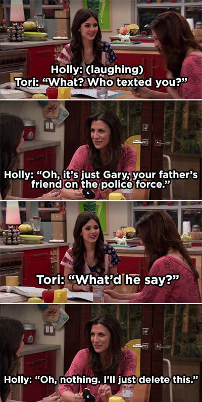 adult jokes in kid shows and movies - On Victorious, Tori’s mom seemed to be having an affair.