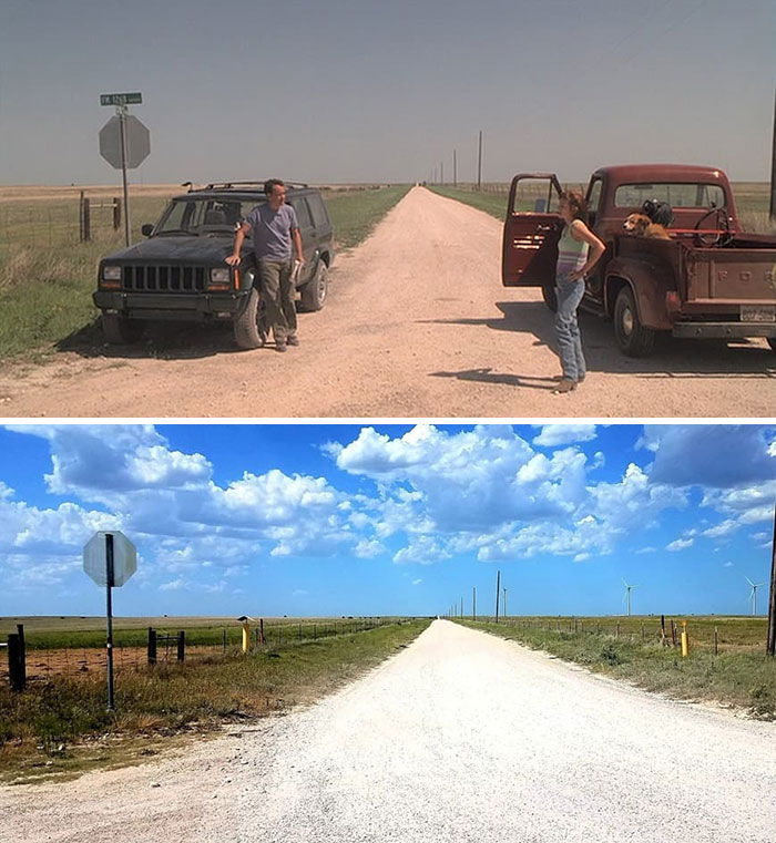 famous movie locations - then and now - castaway jeep cherokee