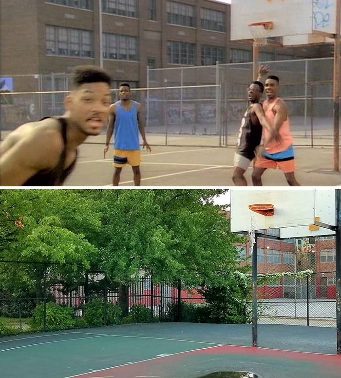 famous movie locations - then and now - sports