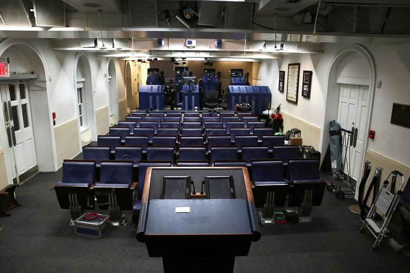 alternate angles - White House press room from the podium