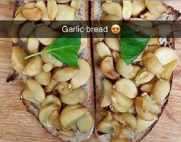 That is NOT how you make garlic toast / bread, and may God have mercy on your soul.