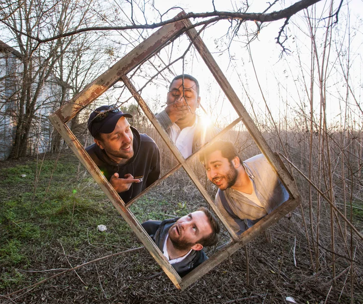 “My friends and I found this frame out behind an abandoned cotton mill. Decided to have some fun with it.”