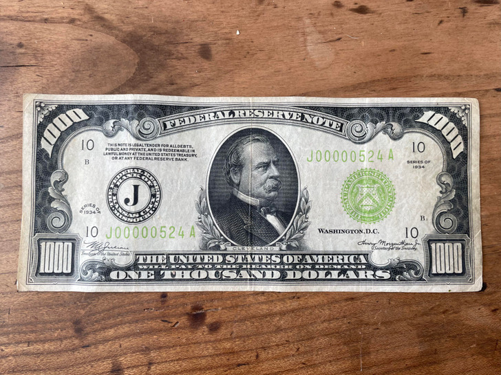 This is a $1,000 bill.