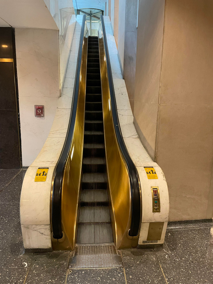 “This escalator that I went on today in one of the buildings in Rockefeller Center”