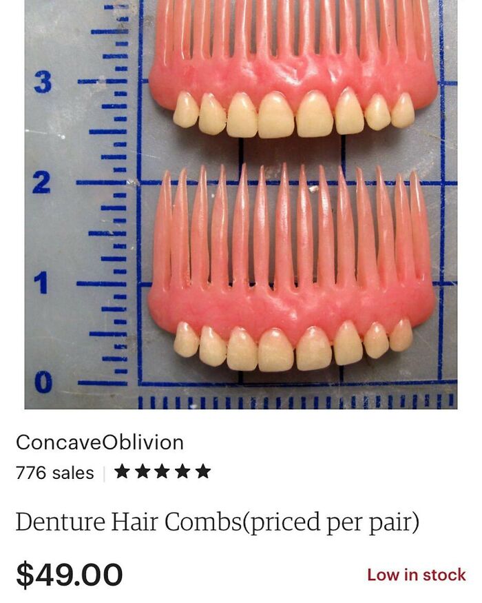 wtf pics - cursed images - 3 3 2 1 SS16 0 Concave Oblivion 776 sales Denture Hair Combspriced per pair $49.00 Low in stock