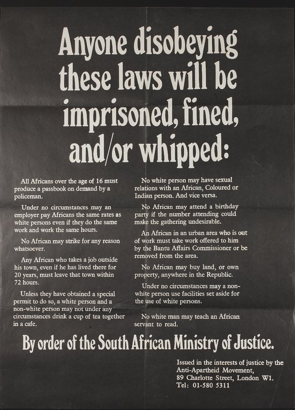 Apartheid Laws Early 1970s