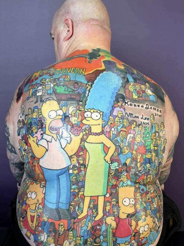 worst tattoos - wtf tattoos - simpsons tattoo