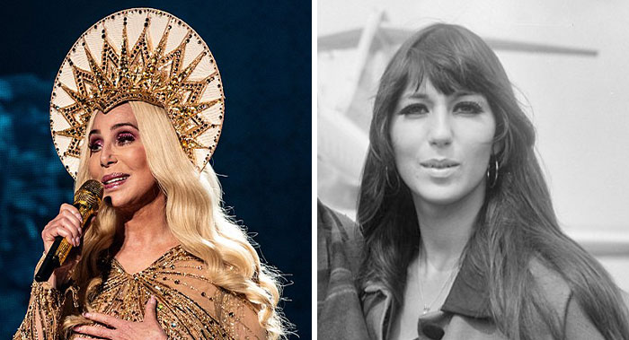 famous people when they were younger - cher blonde hair