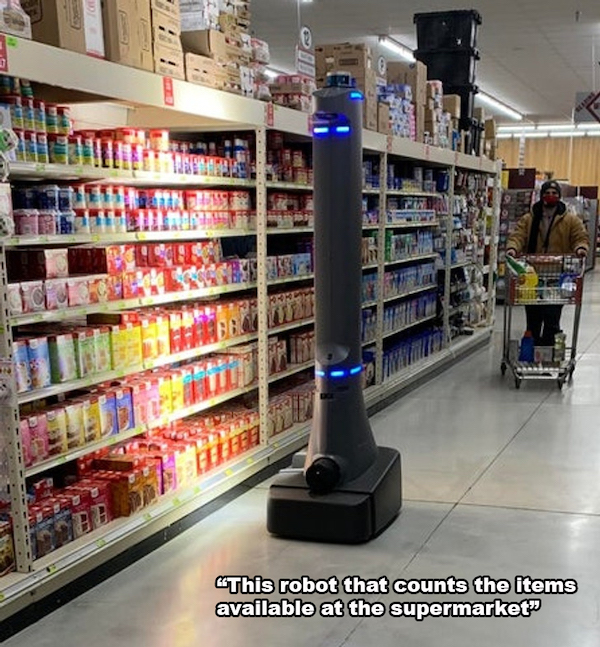clever ideas and cool inventions - supermarket - Sues Ba This robot that counts the items available at the supermarket"