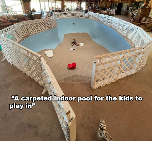 clever ideas and cool inventions - carpeted pool - "A carpeted indoor pool for the kids to play in 00