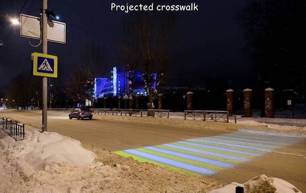 clever ideas and cool inventions - night - Projected crosswalk