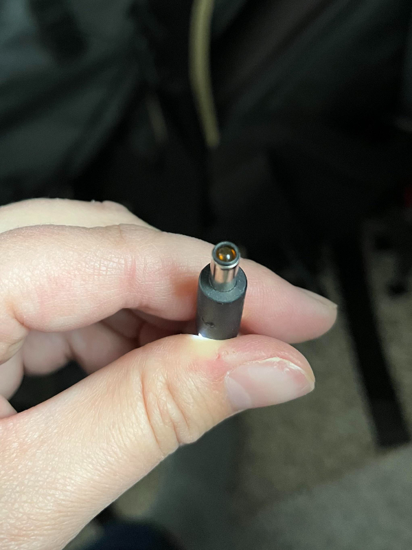 “A tiny plastic bead has somehow wedged into my laptop charger. It is a perfect fit and impossible to remove, we’ve tried many techniques.”