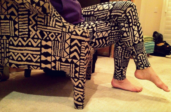 “My leggings matched the chair at the vacation rental.”