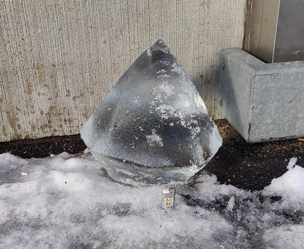 “A random, big ice diamond by the road. My lighter for scale.”