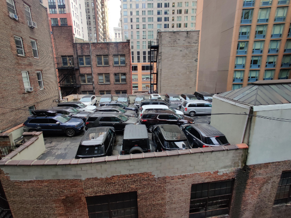 “Top of a parking garage in NYC.”