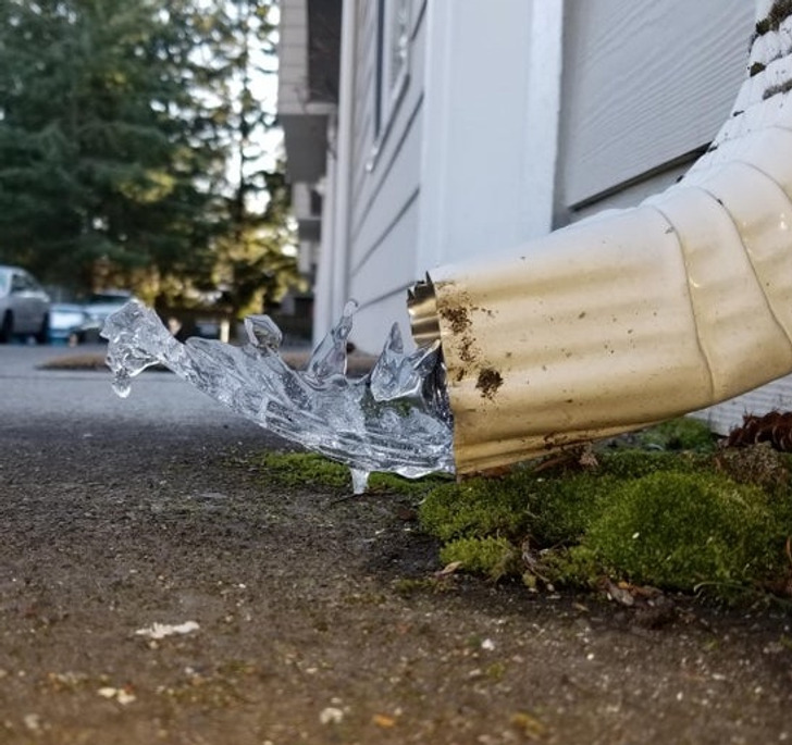 “How the water froze in my gutter spout and formed an Ice Dragon.”